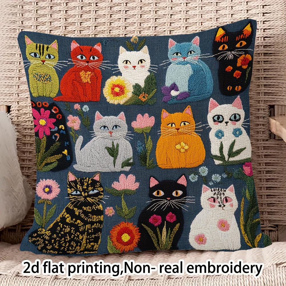 Colorful D FlatPrinted Pillow Covers  Used for sofa bedroom room dormitory home decoration cushion cover