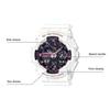 G-SHOCK Ретро Модный тренд Стрелочный Трехглазый Единорог Двойной дисплей Спортивный Кварцевый механизм Ремешок из смолы Часы Женские Часы Черный GMA-S140M-7APRD