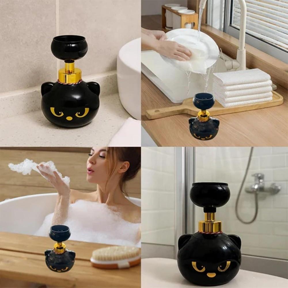 400ml Cat Paw Foam Soap Dispenser Refillable Container Modern Black Kitten Hand Children Plastic Pressing Type Head Bottling