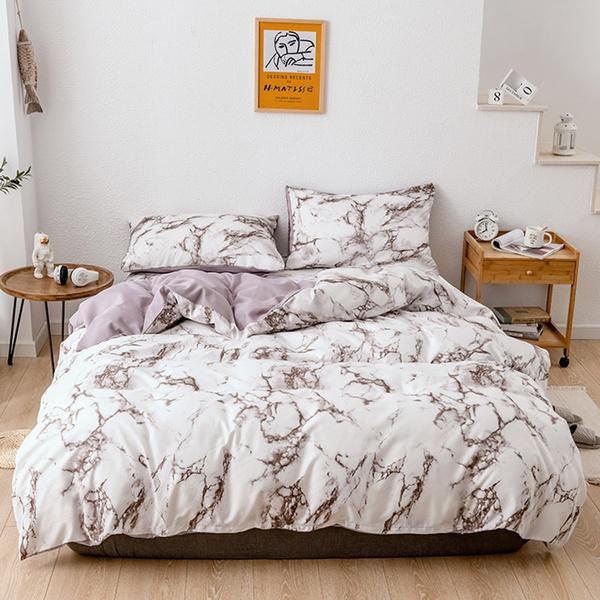 6 цветов, комплект пододеяльников с подушкой, пододеяльник с мраморным принтом, одинарный, двойной, полный комплект постельного белья размера «queen-size», на молнии