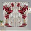 2pcs Vintage Sunflower Print Curtain Digital Printing Living Room Curtains, Grommet Top Rod Pocket Hook Curtains