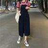 Women's High-Waist Denim Overall Dress - Cute, Retro, Slimming Slit Design for Spring/Summer 2025