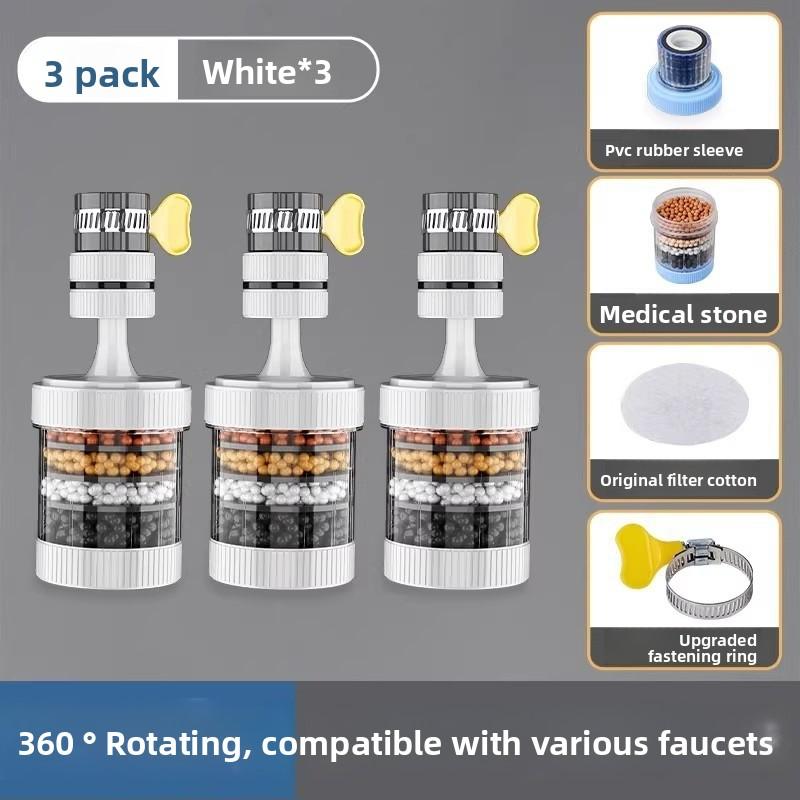 Фильтр для крана с 6-ступенчатой очисткой – Экономитель воды с защитой от брызг (Майфаньский камень) для кухни