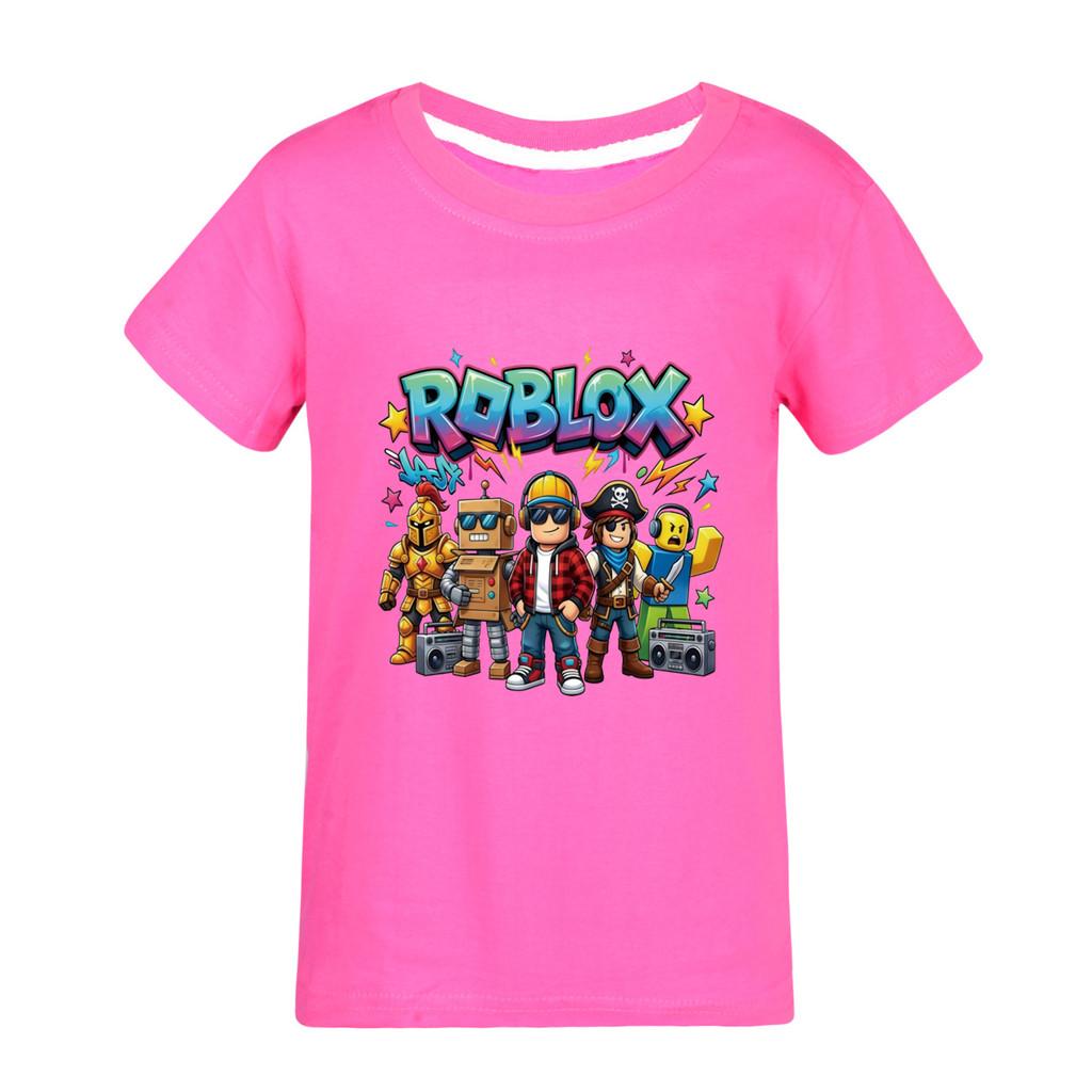 5574 Футболка с принтом игры Roblox для мальчиков и девочек, с короткими рукавами