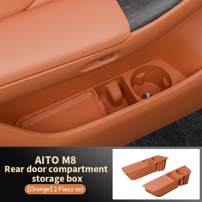 2Pcs For AITO M8 5/6Seat 2025 2026 Car Door Storage Box Door Groove Pad Storage Box Car Interior Organizer Accessories