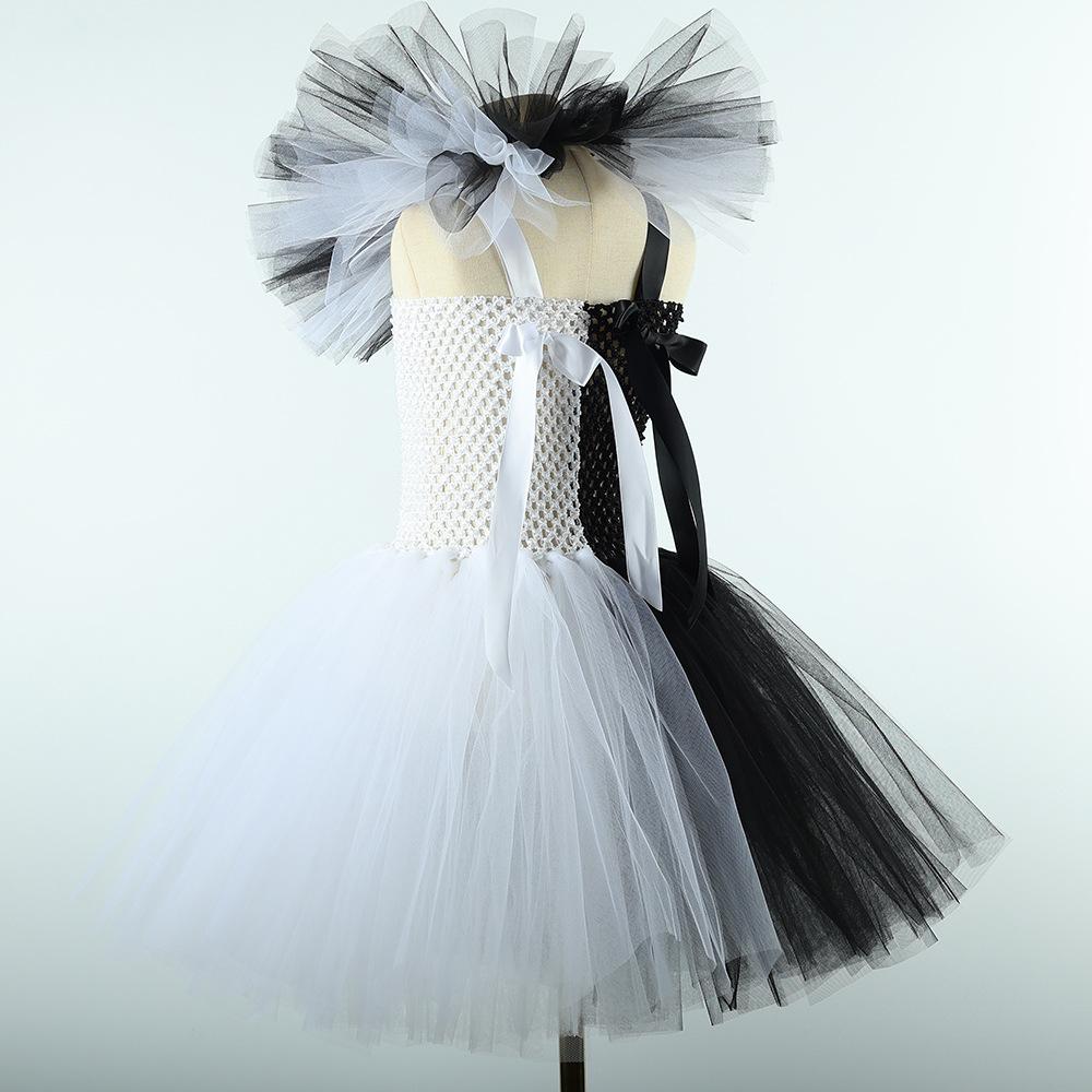 Костюм клоуна Terrifier Art Girl Черно-белое нарядное платье-пачка Платье Джокера ужасов для девочек Костюмы для Хэллоуина, карнавальной вечеринки