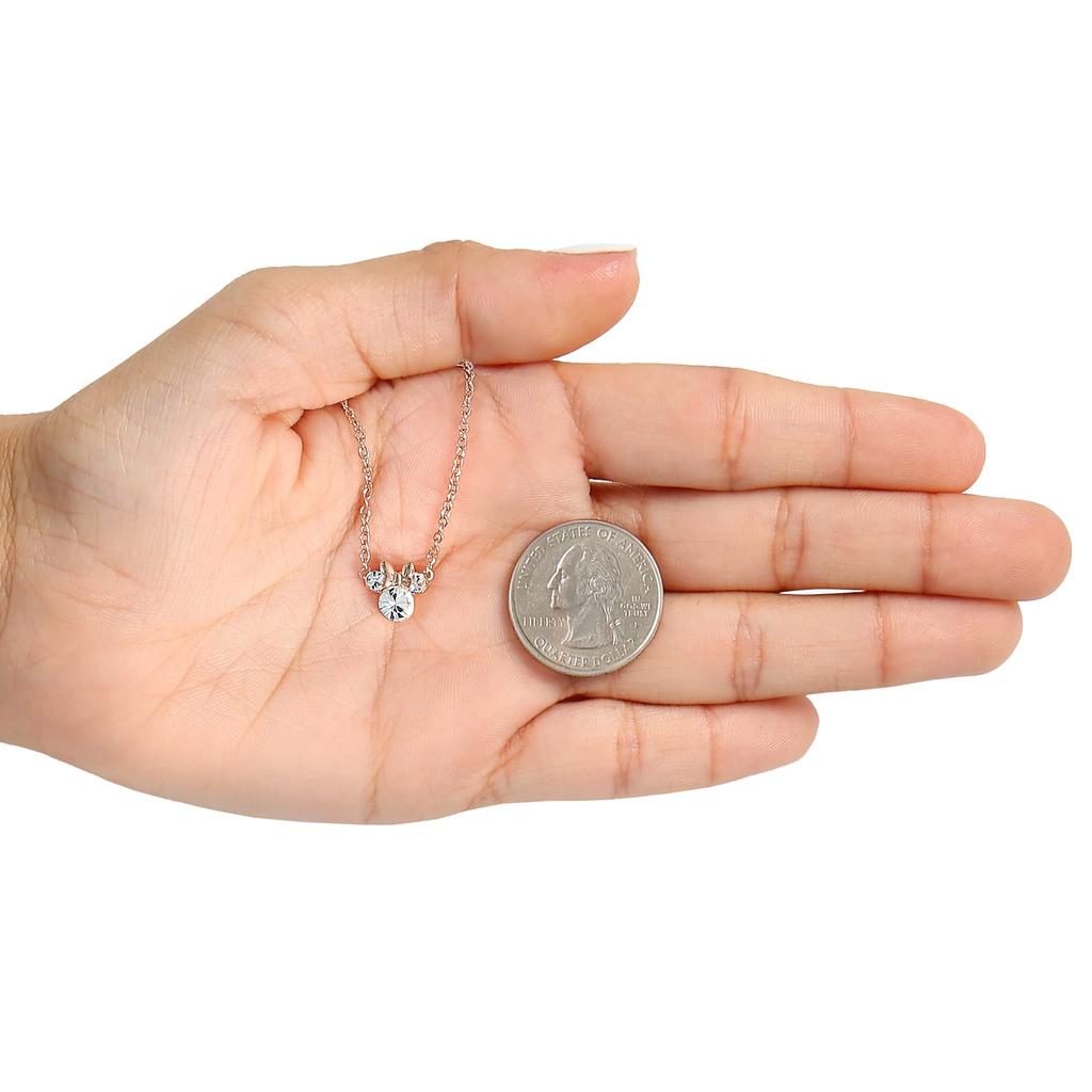 Disney Ювелирные изделия Минни Маус Позолоченное ожерелье с кубическим цирконием 90-летие Розовый Микки