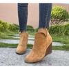 Autumn and Winter New Flat-bottomed Wedge Short Boots Women's Retro Chelsea Boots High-heeled Martin Boots