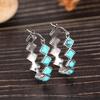 Retro Chinese Style Earrings, Fashionable Geometric Imitation Turquoise Earrings, Popular Earrings