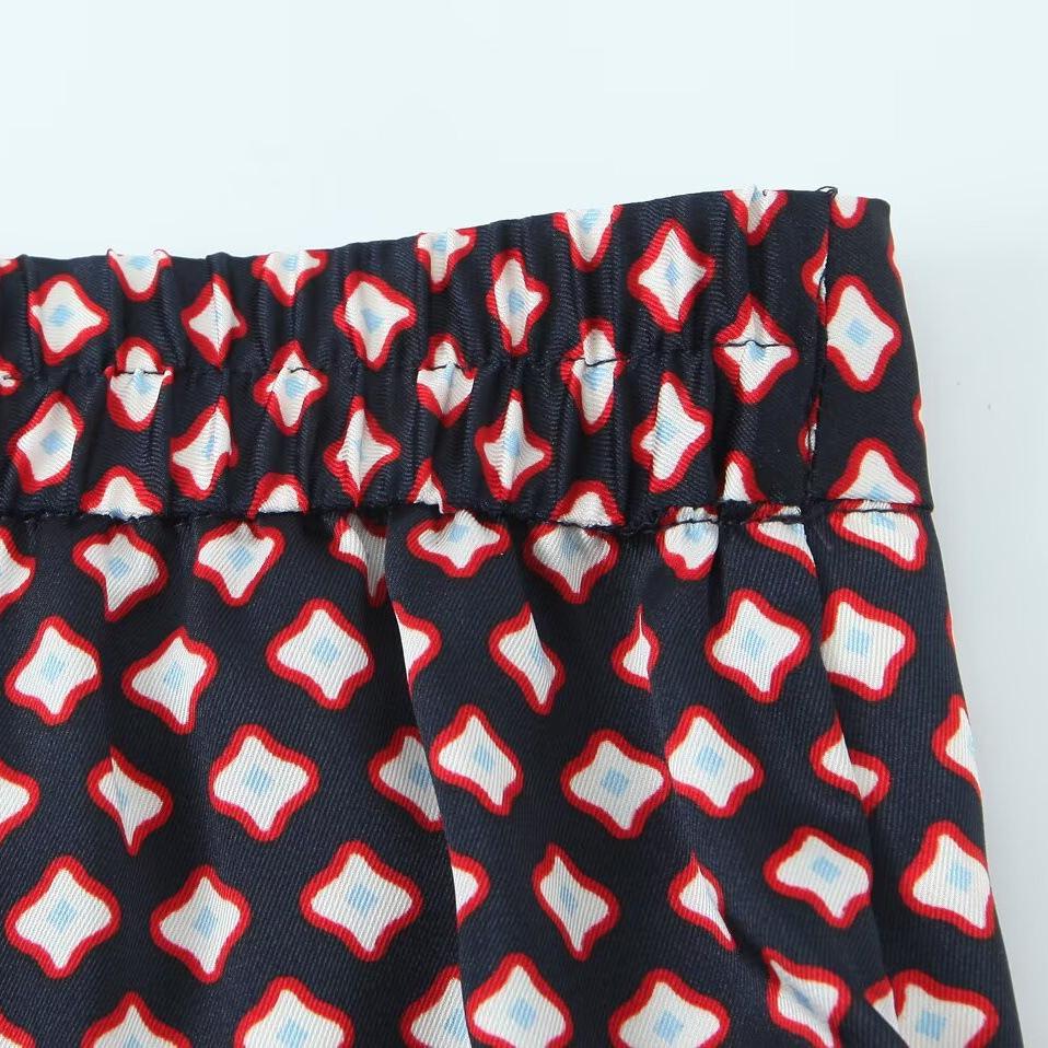 TAOP&ZA Женский летний комплект из шелкового атласа с принтом: рубашка и повседневные брюки