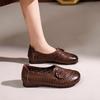 Весенне-летние сандалии для новых мам, женские, с дырочками, дышащие, на плоской подошве, с мягкой подошвой, ретро кожаные, средней и пожилой возрастной группы, одинарные туфли, комбинезонные кожаные туфли