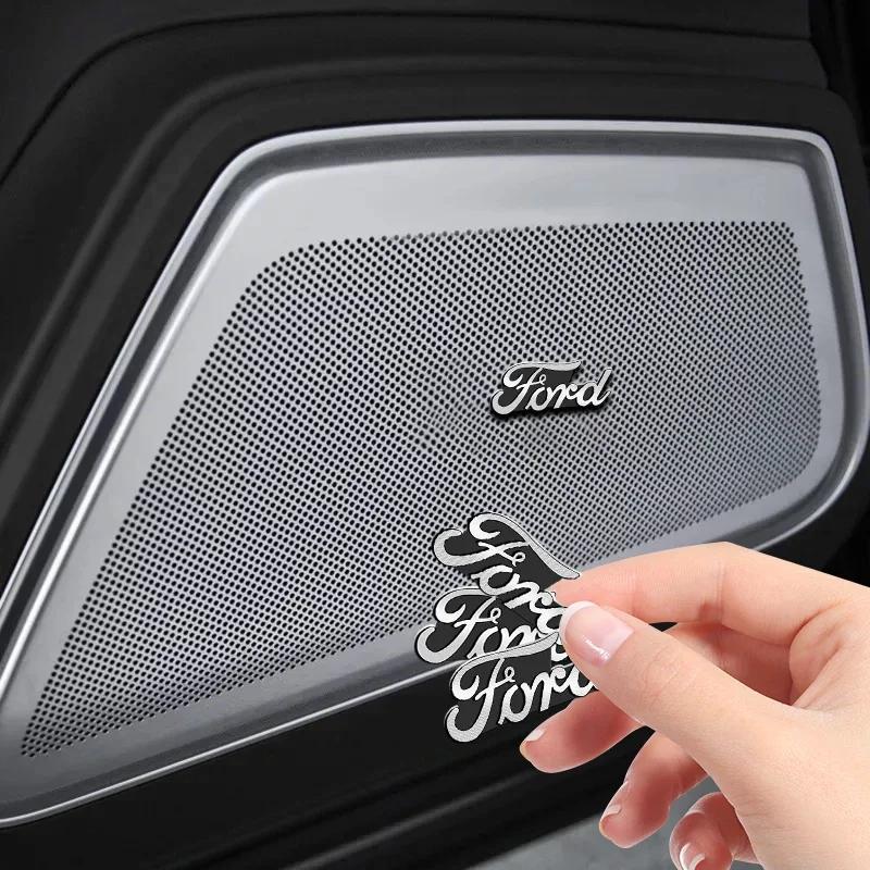 1/2PCS mk4 Car Audio Decorate Badge Emblem Stereo Sticker For Ford ST FOCUS 2 3 Mondeo Fiesta Kuga MK2 MK3 MK4 Ecosport Fusion