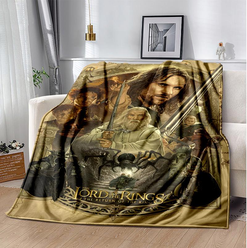 Tolkien Fan Flannel Blanket Soft Warm All-Season Throw, Design for Camping, Car Travel, Hiking Sofa, Bed, Office Perfect Gift for Parties