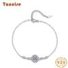 Tancise 925 Sterling Silver Moissanite Zircon Bracelet Jewelry Geometric Bead Chain Link Bracelets Fashion Fine Wedding Gift for Girlfriend Women
