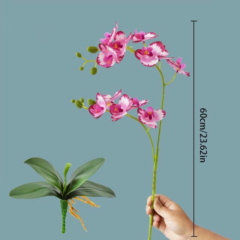 2шт бабочка орхидея имитация цветка искусственный фаленопсис с ручным ощущением листья орхидеи