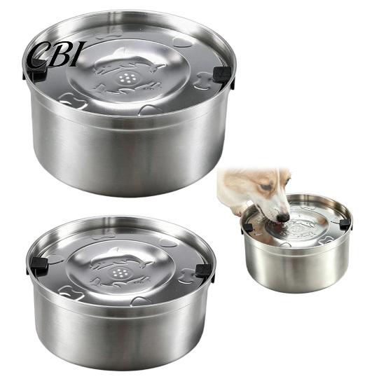 Slow Drinking Bowl for Dogs 1.2/3.2L Stainless Steel Dog Water Bowl, No-Spill Easy Clean Pet Dispenser Anti-Splash Non-Slip Small Medium Large