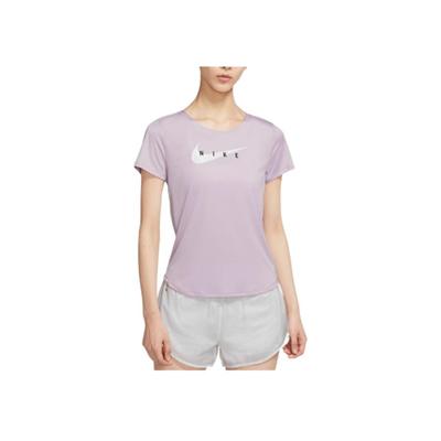 Swoosh Dri-Fit быстросохнущая дышащая модная футболка с коротким рукавом женские топы светло-фиолетового цвета DN4557-576