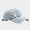 Creative Iron Ring Baseball Cap Hip Hop Sunshade Hat Simple Ripped Denim Baseball Hat  Street