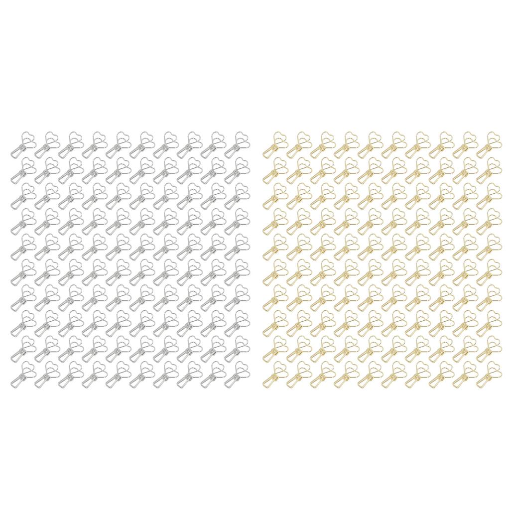 100 шт. клипсы в форме сердца с длинным хвостом металлические железные полые мини-зажимы для D