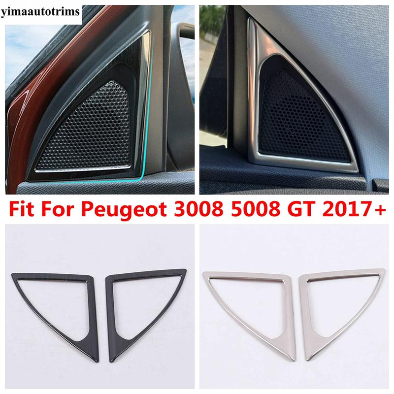 Декоративная накладка на стойку A с динамиком-твитером для Peugeot 3008 5008 GT 2017 - Аксессуары из нержавеющей стали для интерьера