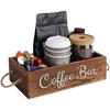 1 шт. Деревянный ящик для хранения кофе, настольный органайзер для специй, многоцелевой шкаф для кофейного бара, кухонный настольный ящик для хранения