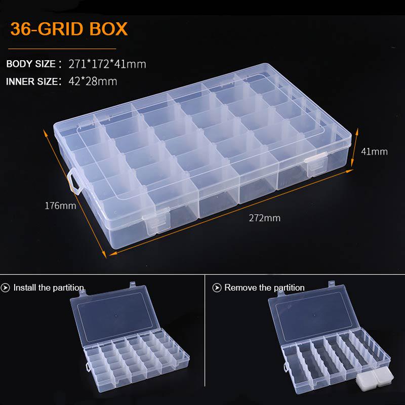 Органайзер Vogue 6-36 ячеек, пластиковая коробка для хранения бусин, регулируемый контейнер, популярный витринный шкаф для сережек, отделение для ювелирных изделий, держатель для винтов