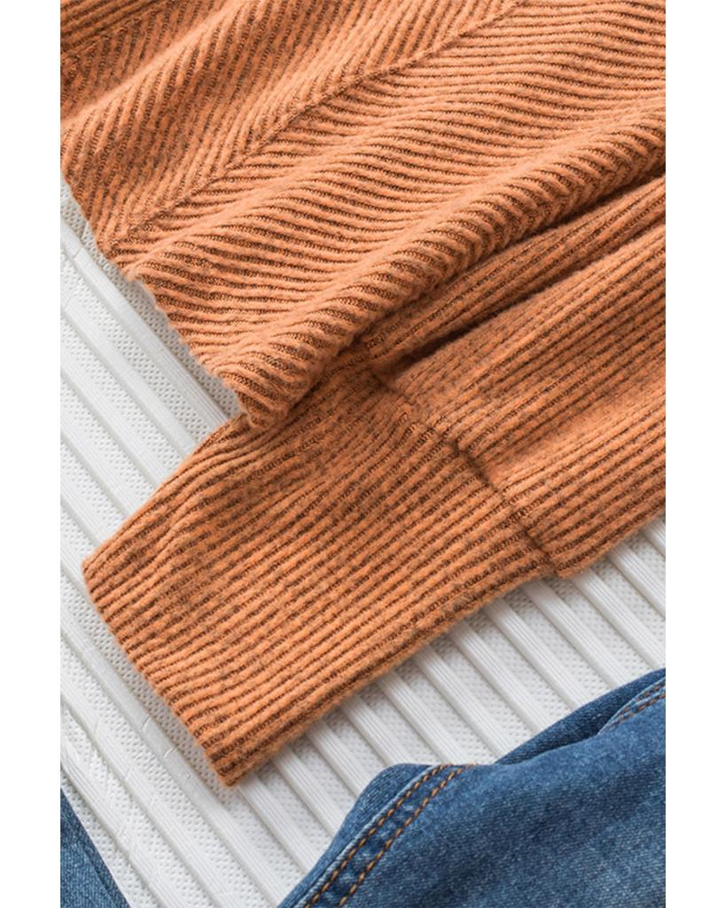 Azura Exchange U Neck Textured Long Sleeve Top