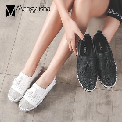 Модные эспадрильи с кисточками, женские туфли из натуральной кожи, оксфордские туфли с блестящими кристаллами, рыбацкие туфли в стиле пэчворк, мокасины