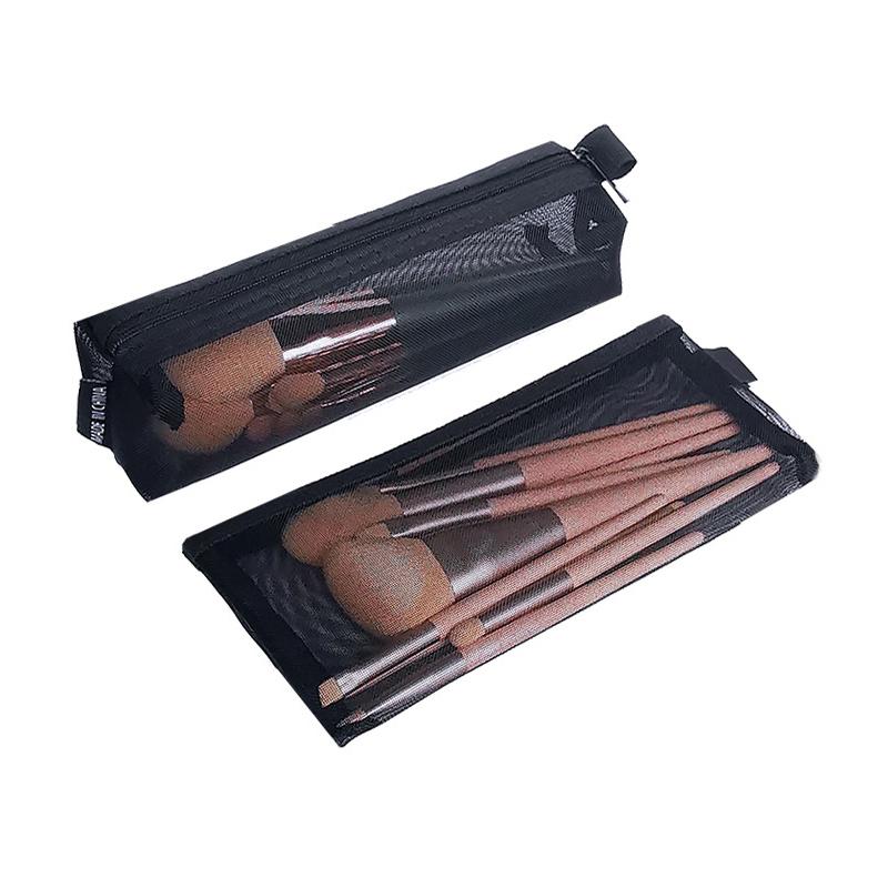 Косметичка, губная помада, сумки для хранения кистей для макияжа, студенческий прозрачный сетчатый пенал, дорожный косметический органайзер для женщин