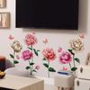 Бабочка Розовое Растение Цветок Обои Гостиная Спальня Украшения Комнаты Наклейка На Стену Самоклеящаяся Наклейка На Стену