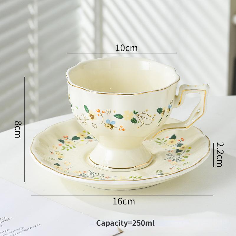 Винтажная Пномпеньская французская керамическая чашка для послеобеденного чая и кофе с цветком