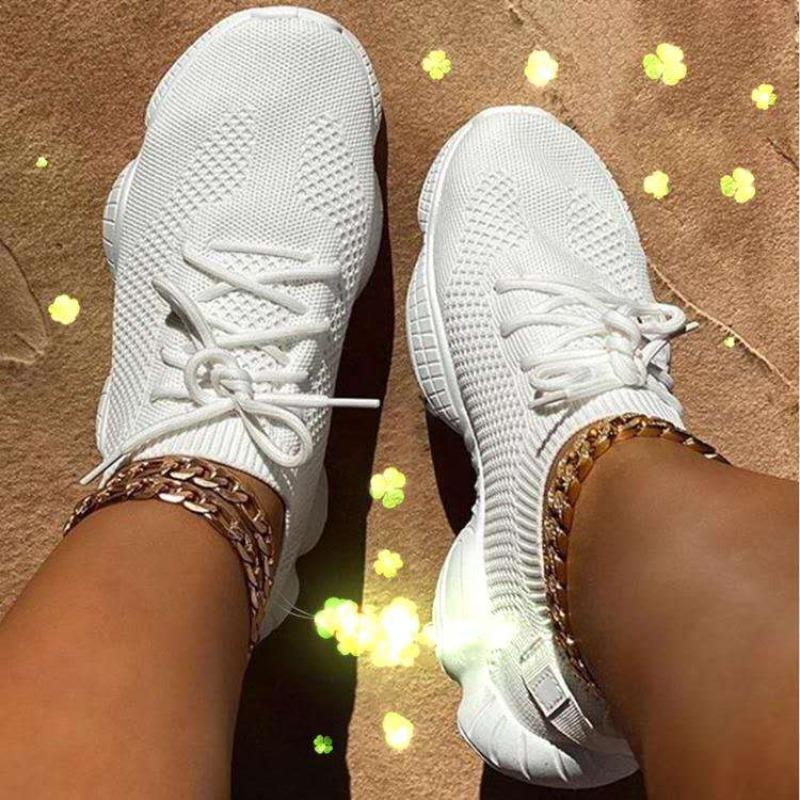 Модная обувь женская Новая Удобная Элегантная Теннисная Женская Лоферы Повседневные Кроссовки Круглый Носок Балетки Сетчатая Обувь Полная Нога Пара Беговые Кроссовки