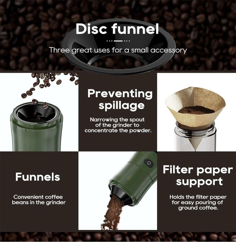 HiBREW G2 3in1 Coffee Grinder, 2000mAh Double Cup, Fruit Mixers Juicers Blender Ice Crusher, for Camping or Journey