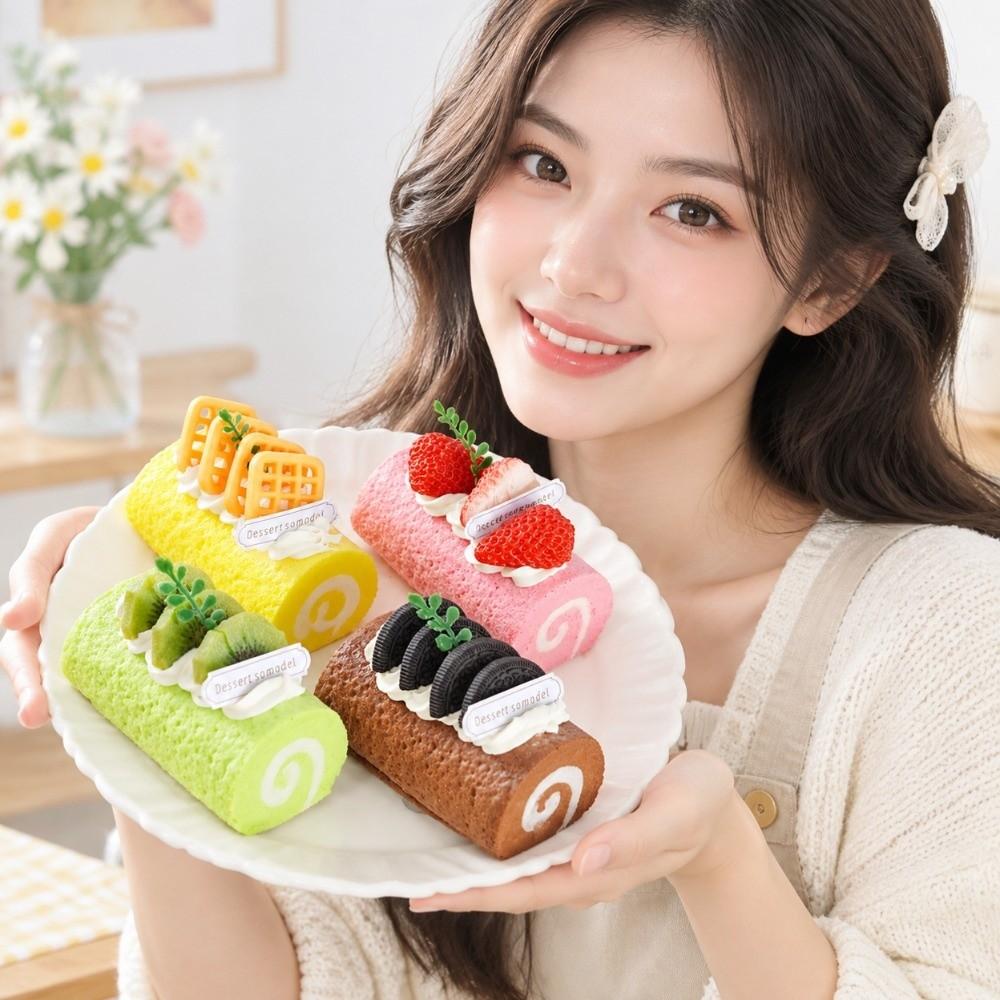 Creative Swiss Roll Squishy Toy Hand Relax Slow Rebound Fidget Toy Office Desk Toy