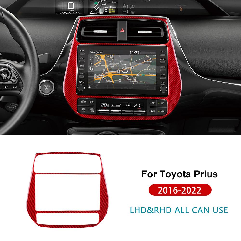 Real Soft Carbon Fiber For Toyota Prius 2016 2017 2018 LHD RHD Car Central Control Panel Warning Light Frame