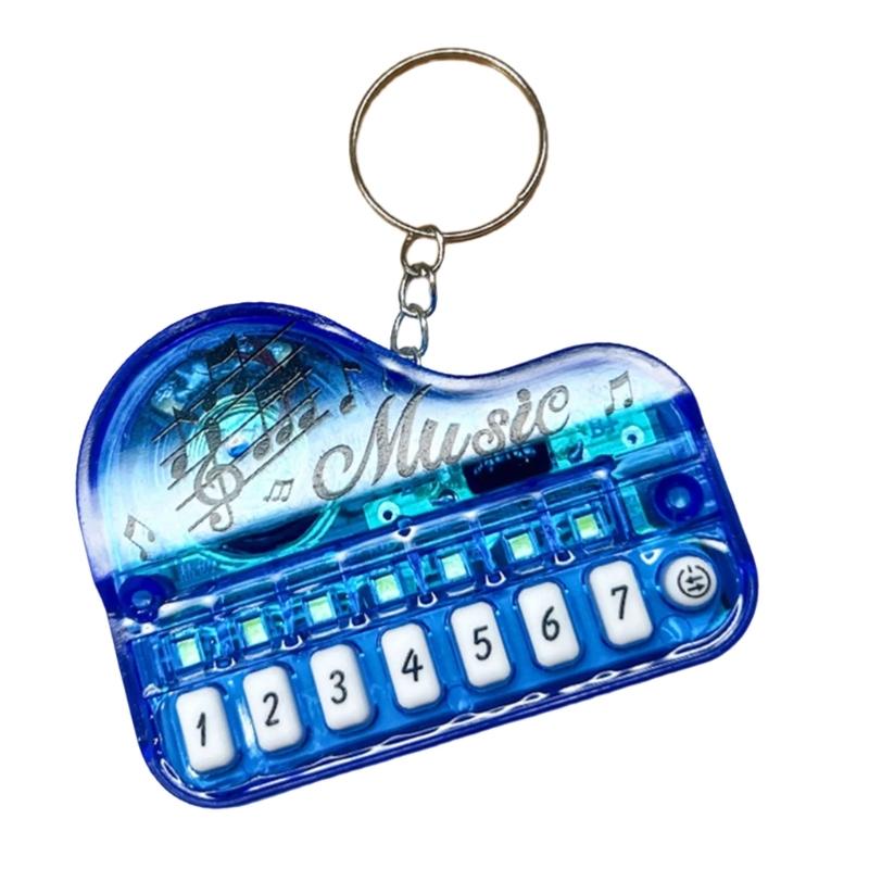 Playable Miniature Piano Keychain Toy For Children Portable Musical Instrument With LED Light Safe Plastic Design