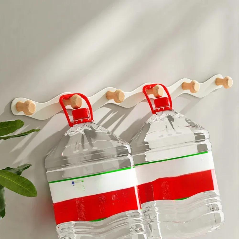 Креативный волнообразный крючок-вешалка, ряд крючков, деревянная вешалка для одежды, крючки для полотенец с перфорацией, скандинавский белый, настенные крючки для пальто, скандинавский деревянный