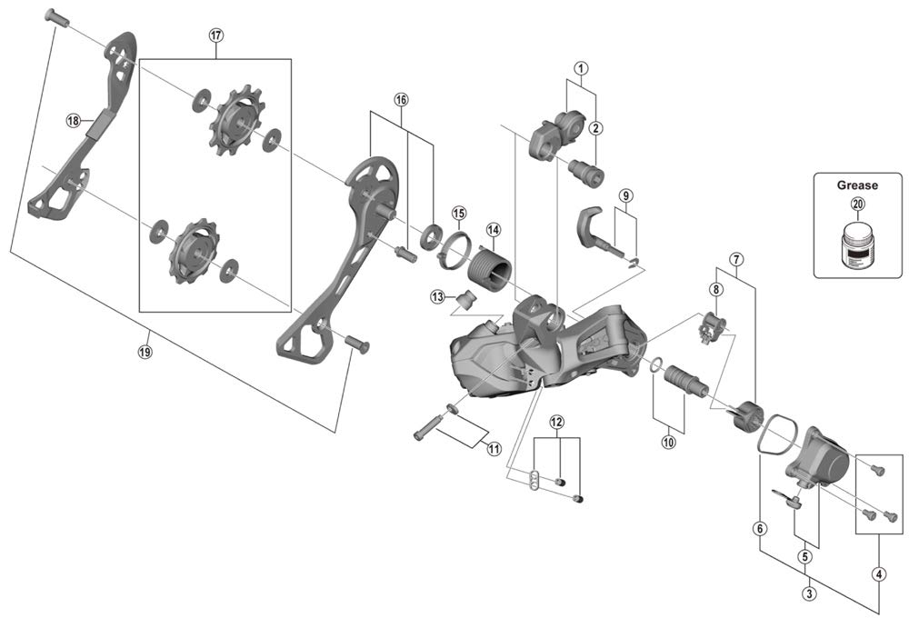 SHIMANO Запчасти Правая пластина в сборе Y3HT98080 RD-RX817