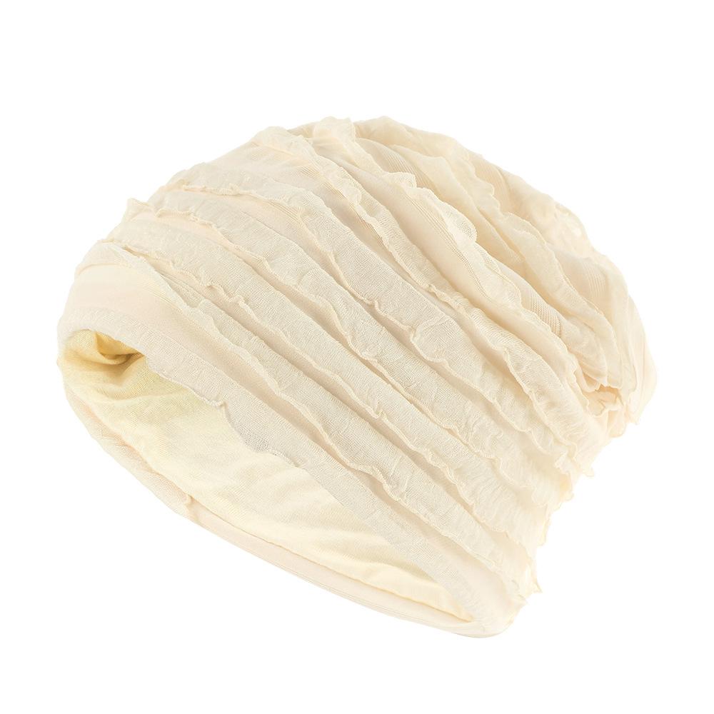 Винтажная женская шапка-бини с плиссировкой - Тонкая, мешковатая, для сна или повседневная, как венецианская штора, накидка на голову