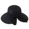 Fashion Wide Brimmed Sun Hat Natural Straw Woven Hat with Bowknot Decor Foldable Design Headwear for Women Girl Outdoor