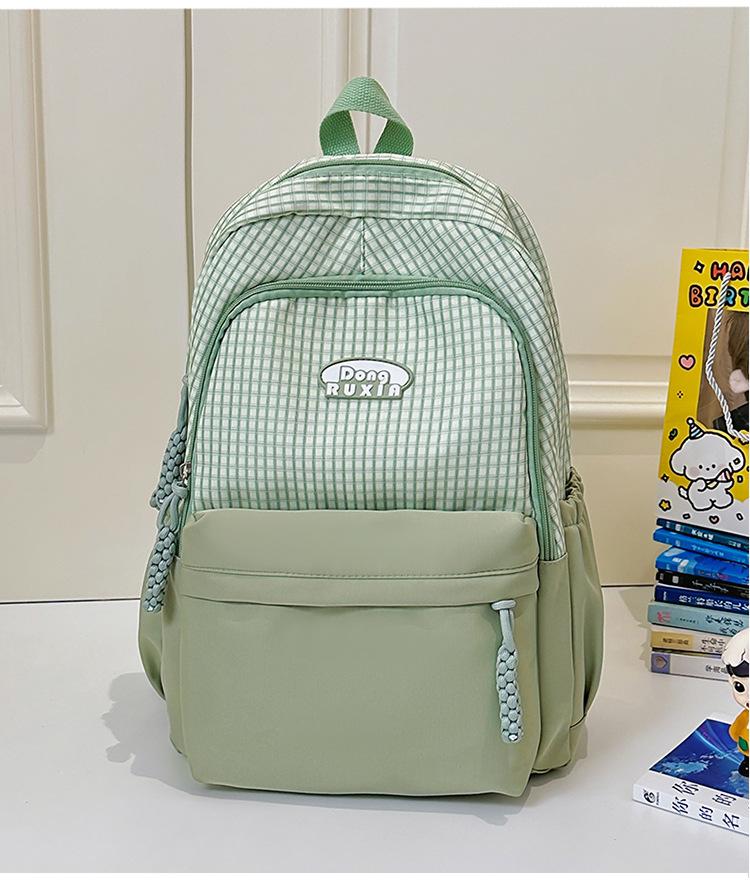 Школьный рюкзак Sweet Japanese Literary Plaid Backpack Корейская версия для учеников средней и старшей школы Компьютерный школьный рюкзак Повседневный легкий универсальный