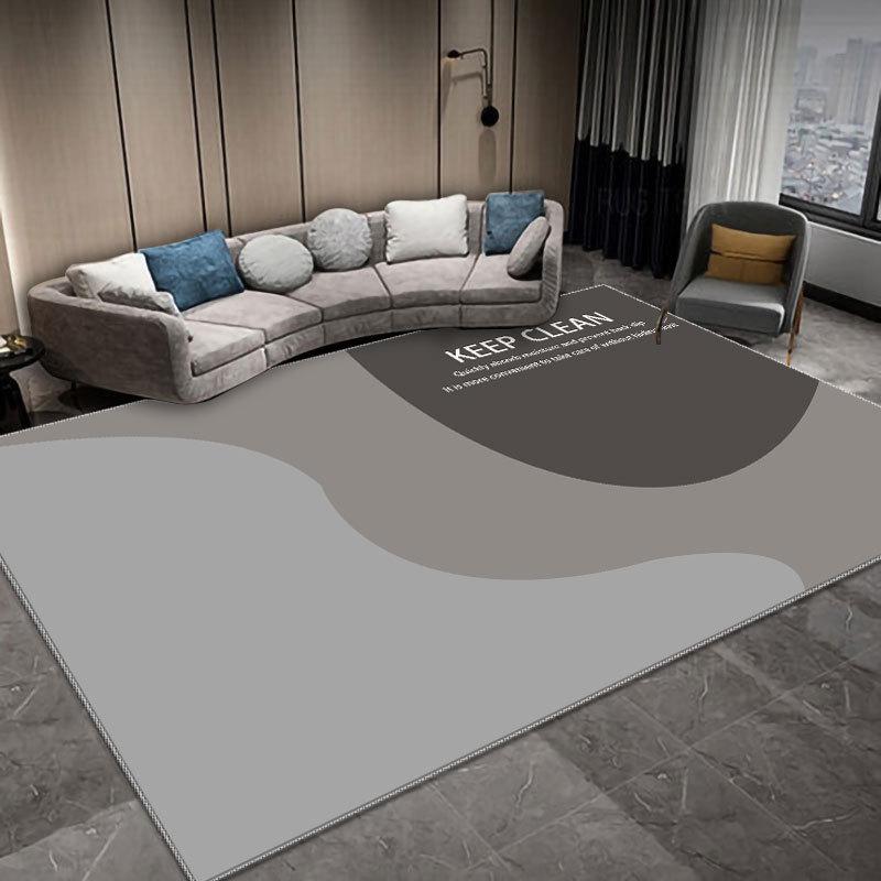 Серый геометрический роскошный ковер для гостиной – Simple Light Series Floor Mat