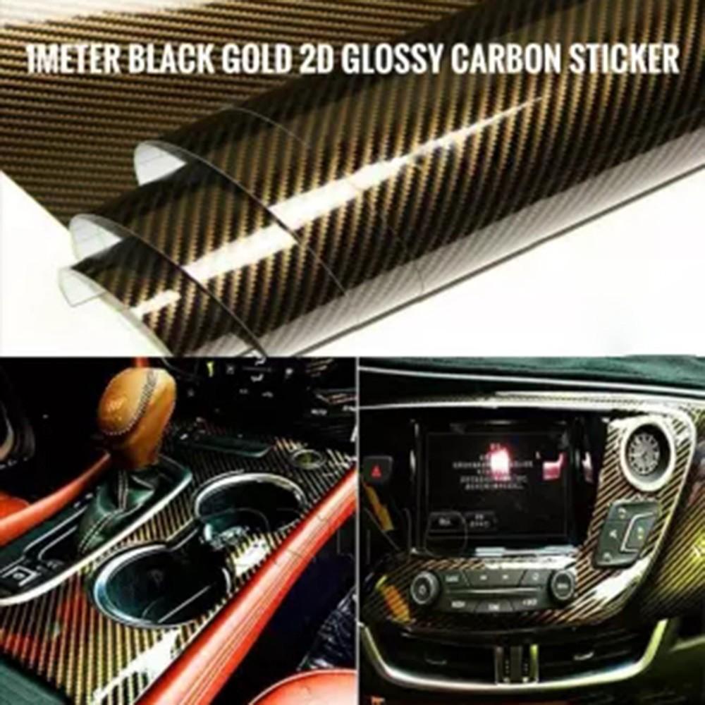 2D Roof Sticker High Gloss Black Gold Vinyl Film Car Sheets Wrap Brand New