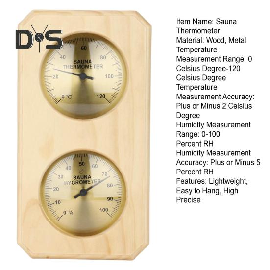 Термометр для сауны Большой экран Батарея не требуется Высокоточный настенный мониторинг температуры 2-в-1 Цифровой термометр для сауны Гигрометр
