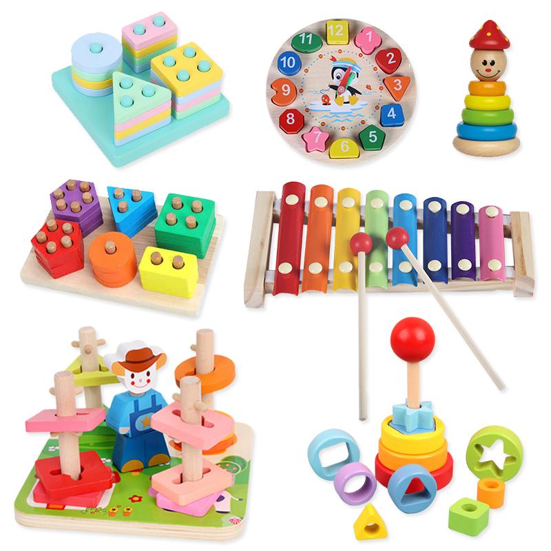 Деревянные пазлы Детские игрушки Монтессори Графический мультяшный красочный Раннее развитие Обучающая игрушка Пазл в форме животного