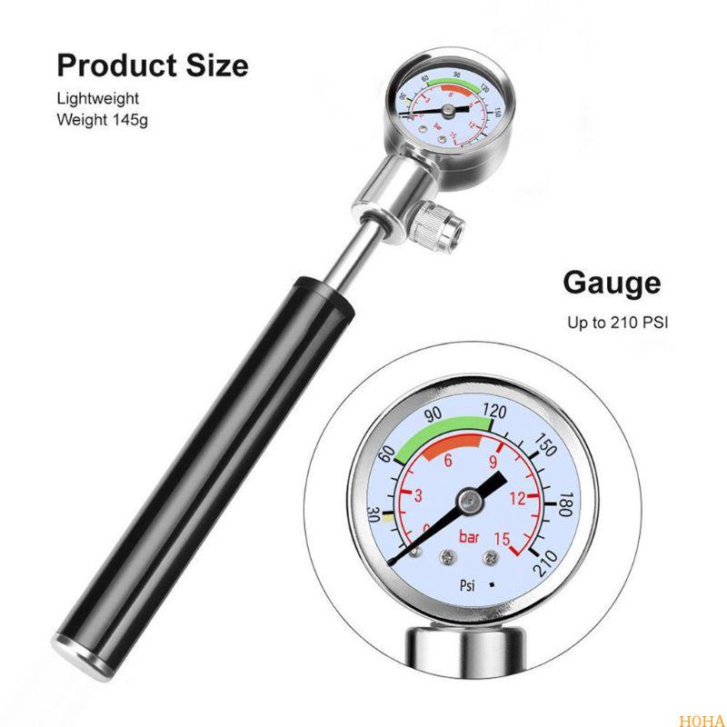 N0HA Bike Pump Mini Portable Foot Pump with Pressure Gauge Pump