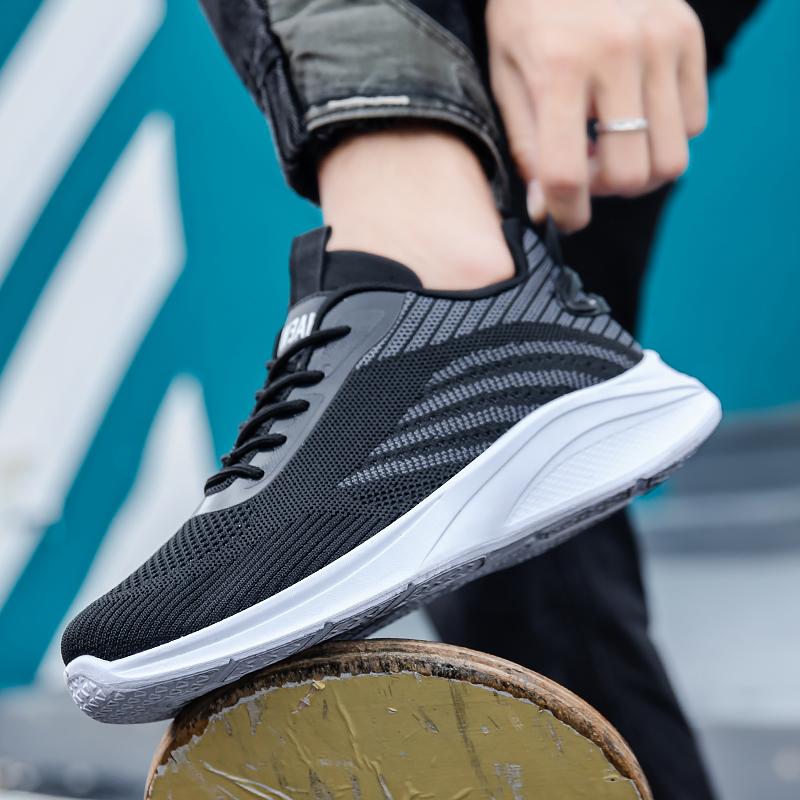 Мужские сетчатые кроссовки, новые, толстые, модные, дышащие, для медленного бега, с ремешком, для тренировок, походов