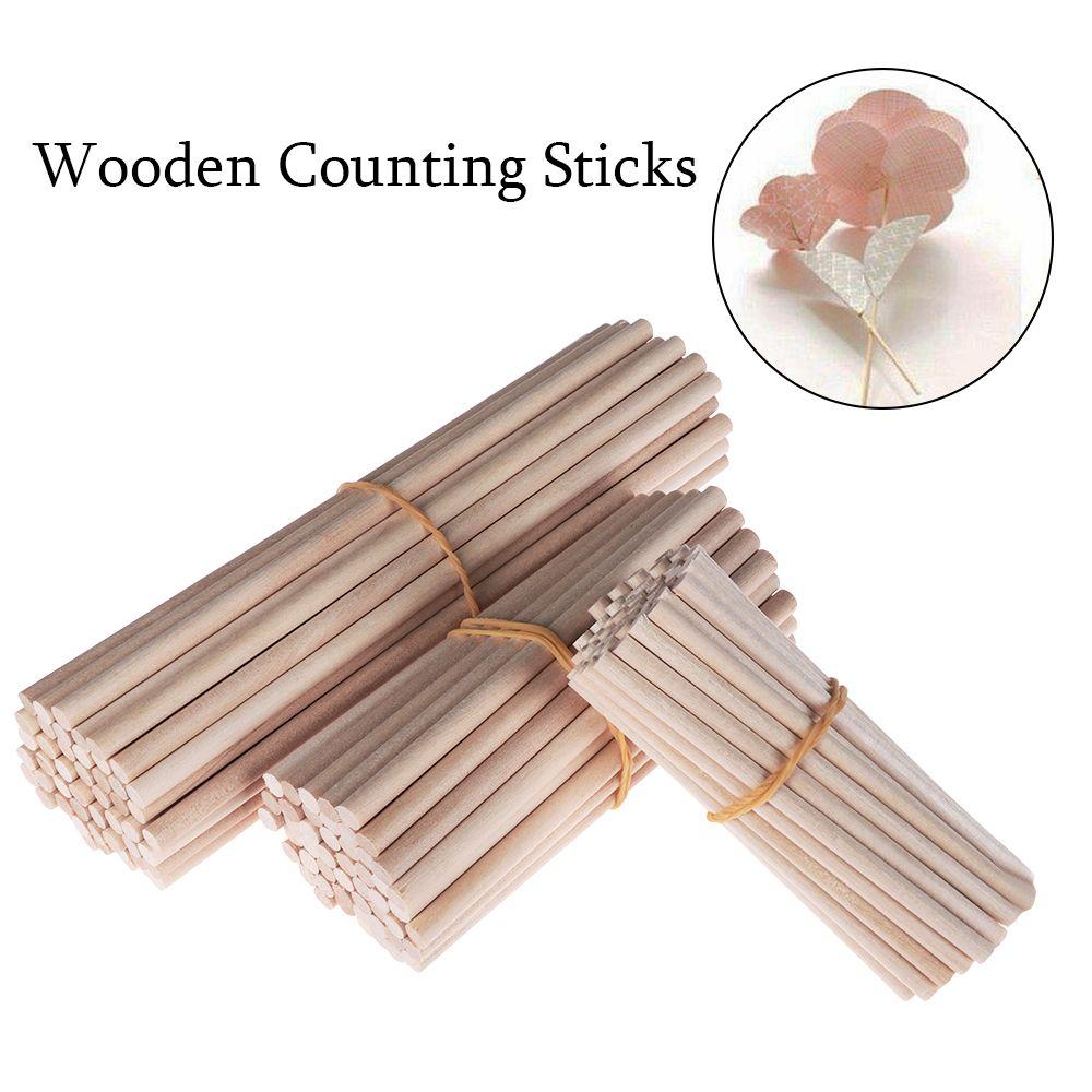 Gifts Building Model Homemade Educational Toys Round Wooden Rods Counting Stick Wooden Diy Craft