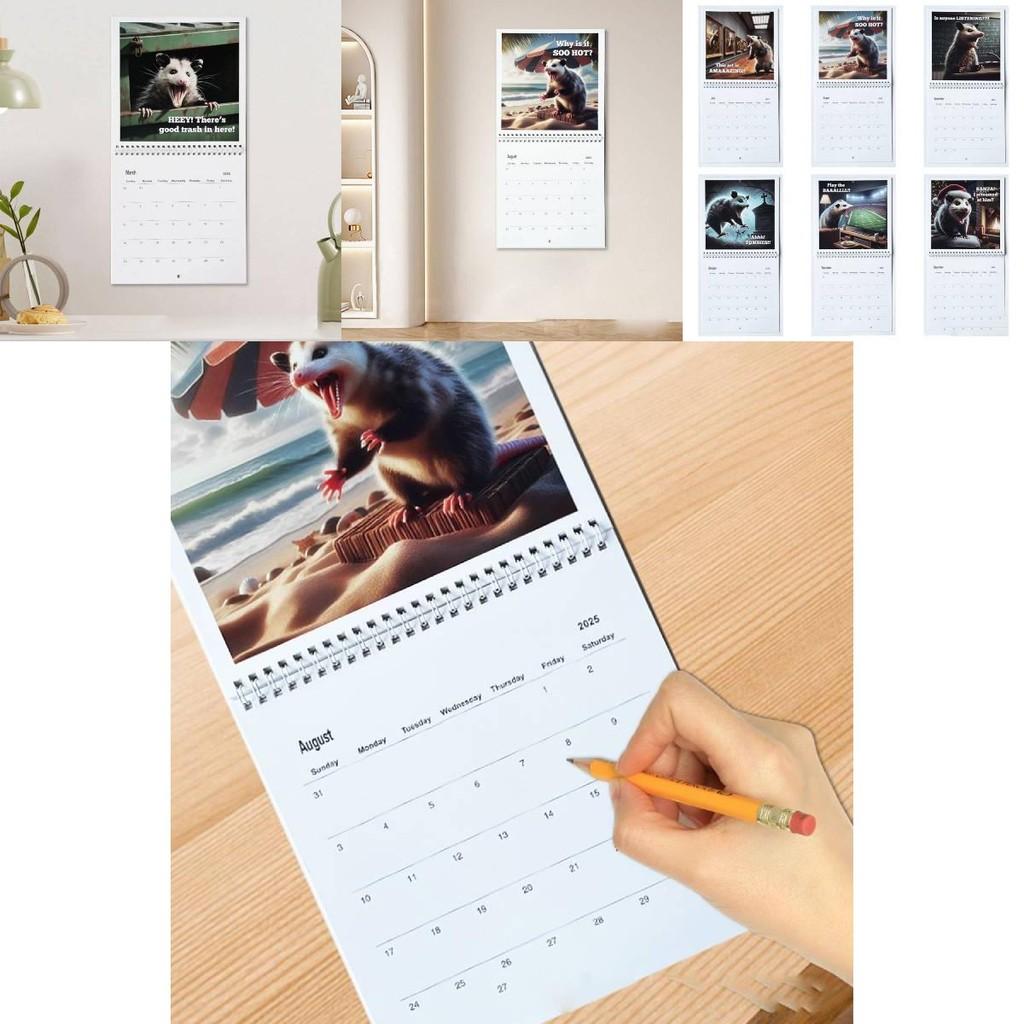 2025 Screaming Possum Calendar Featuring Adorable Artwork For Unique Home Decor Gifts