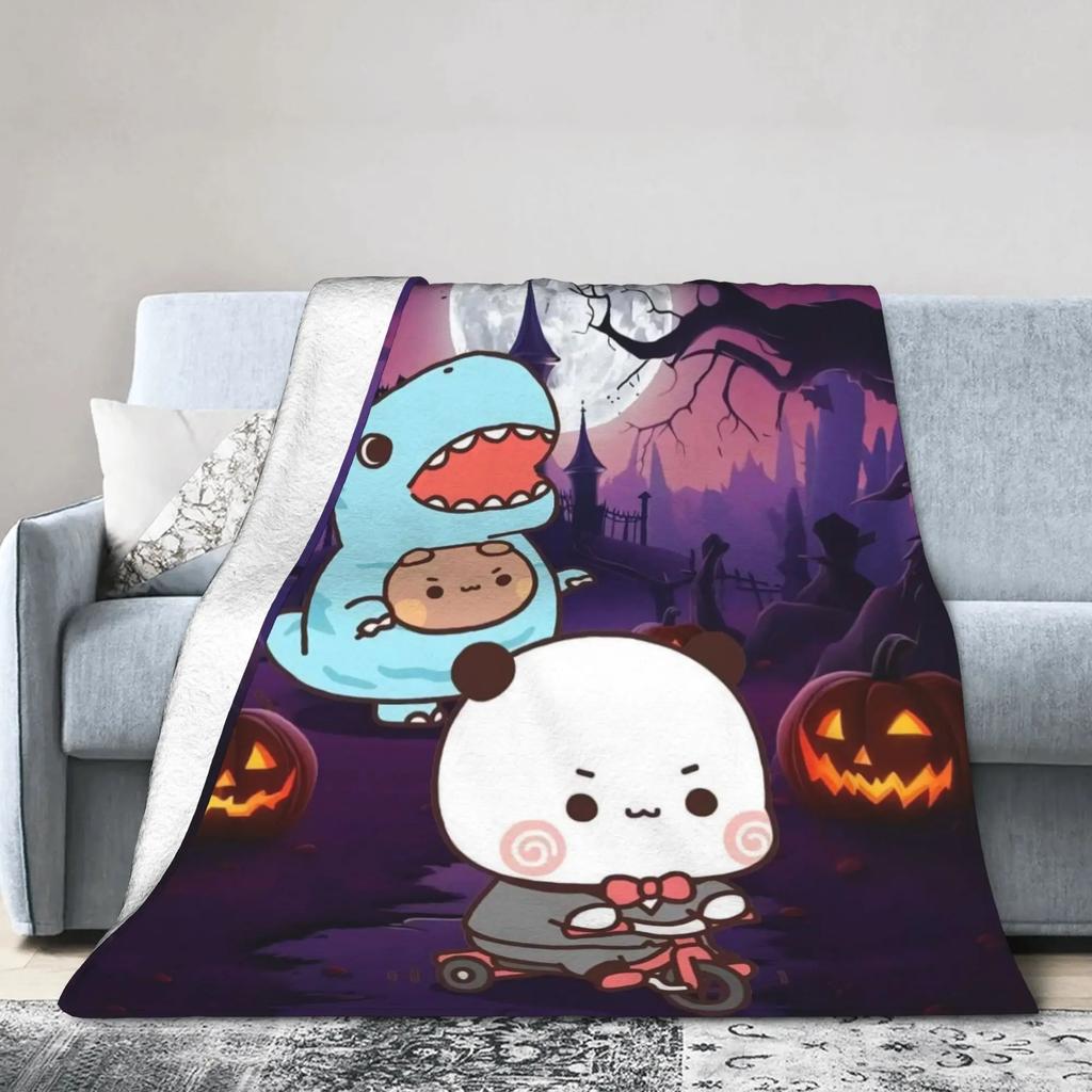 Dudu Halloween Plush Throw Blanket Super Warm Flannel Bedspread for Kids Girls Boys Outdoor Use Cozy Pattern Design